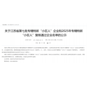 喜訊！南京英銳祺科技榮獲國(guó)家級(jí)專(zhuān)精特新 “小巨人”企業(yè)稱(chēng)號(hào)